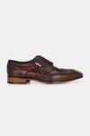 Shop_Lafattio_Red Cherry Lace-up Textured Brogues _Online_at_Aza_Fashions