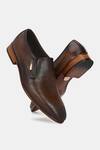 Buy_Lafattio_Brown Engraved Leather Moccasins  _at_Aza_Fashions