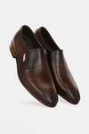 Buy_Lafattio_Brown Engraved Leather Moccasins  _Online_at_Aza_Fashions