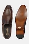 Lafattio_Brown Engraved Leather Moccasins  _at_Aza_Fashions