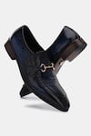 Buy_Lafattio_Blue Textured Buckled Moccasins  _at_Aza_Fashions