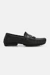 Lafattio_Black Tasselled Leather Loafers  _Online_at_Aza_Fashions