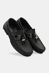 Buy_Lafattio_Black Tasselled Leather Loafers  _Online_at_Aza_Fashions