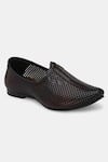 Lafattio_Brown Textured Leather Juttis  _Online_at_Aza_Fashions