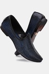 Buy_Lafattio_Blue Perforated Leather Juttis  _at_Aza_Fashions