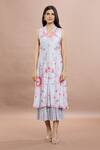 Buy Whimsical By Shica Sky Blue Cotton, Silk Embroidery Collared Layered Dress Online at Aza Fashions Buy_Whimsical By Shica_Sky Blue Cotton, Silk Embroidery Collared Layered Dress _Online_at_Aza_Fashions