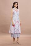 Shop Whimsical By Shica Sky Blue Cotton, Silk Embroidery Collared Layered Dress Online at Aza Fashions Shop_Whimsical By Shica_Sky Blue Cotton, Silk Embroidery Collared Layered Dress _Online_at_Aza_Fashions