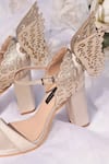 Shradha Hedau Footwear Couture_Gold Cut-out Essie Butterfly Cut Out Heels _Online_at_Aza_Fashions