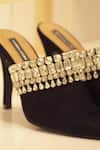 Shop_Shradha Hedau Footwear Couture_Black Embellished Isabella Jewel Studded Mule Heels _at_Aza_Fashions