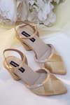 Buy_Shradha Hedau Footwear Couture_Gold Embellished Eisha Close Toe Heels _at_Aza_Fashions
