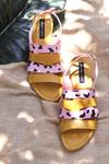 Shradha Hedau Footwear Couture_Yellow Cow Print Luna Strap Heels _Online_at_Aza_Fashions