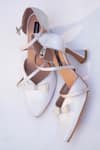Buy_Shradha Hedau Footwear Couture_White Bows Rosett Embellished Heels _at_Aza_Fashions