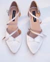 Shradha Hedau Footwear Couture_White Bows Rosett Embellished Heels _Online_at_Aza_Fashions