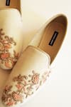 Buy_Shradha Hedau Footwear Couture_White Asher Velvet Embroidered Moccasins  _at_Aza_Fashions