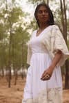 Buy_Couche_Ivory Cotton Lycra And Lace Embroidered Floral Boxy Sleeve Dress  _Online_at_Aza_Fashions