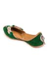 Shop_5elements_Green Velvet Ghungroo Embellished Juttis _Online_at_Aza_Fashions