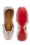 Shop_5Elements_Silver Metallic Floral Embroidered Juttis _at_Aza_Fashions