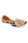Buy_5elements_Black Velvet Cutwork Floral Embroidered Juttis _at_Aza_Fashions