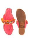 Shop 5elements Pink Fringe Embellished Kolhapuri Heels at Aza Fashions Shop_5elements_Pink Fringe Embellished Kolhapuri Heels _at_Aza_Fashions