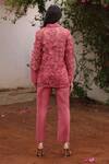 Shop_COUCHÉ BY ANANDINI_Pink Cotton, Lycra, Tulle, Viscose Applique, Floral Overlay Shirt And Pant Set _at_Aza_Fashions