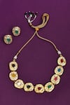 Shop_Samyukta Singhania_Multi Color Embellished Stone Choker Set _at_Aza_Fashions