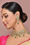 Buy_Samyukta Singhania_Multi Color Stones And Pearls Embellished Floral & Choker Necklace Set _at_Aza_Fashions