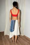 Shop_Leh Studios_Blue Embroidered Patched Puzzle Skirt  _at_Aza_Fashions