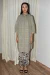 Buy_Leh Studios_Grey 100% Cotton Pique Knit And Puzzle Pant  _at_Aza_Fashions