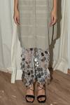 Leh Studios_Grey 100% Cotton Pique Knit And Puzzle Pant  _Online_at_Aza_Fashions