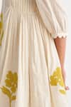 Buy_Shivani Bhargava_Off White Cotton Applique, Embroidery Round Neck Cross Stitch Top And Pant Set _Online_at_Aza_Fashions