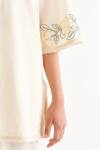 Shivani Bhargava_Off White Pure Cotton Embroidered Woven Notched Short Tunic And Pant Set _at_Aza_Fashions