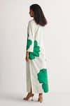 Shop_Shivani Bhargava_Green Pure Cotton Digital Printed Woven Round Bloom Floral Long Kurta _Online_at_Aza_Fashions