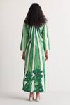 Shop Shivani Bhargava Green Giza Cotton Digital Printed Woven Round Striped And Floral Long Kurta at Aza Fashions Shop_Shivani Bhargava_Green Giza Cotton Digital Printed Woven Round Striped And Floral Long Kurta _at_Aza_Fashions