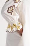 Buy_Shivani Bhargava_Ivory Pure Cotton Embroidered Woven Notched Melange Kurta And Pant Set _Online_at_Aza_Fashions