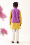 Shop_JILMIL DREAMWEAR_Purple Cotton Beads Embroidered Nehru Jacket And Kurta Set _at_Aza_Fashions