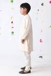 JILMIL DREAMWEAR_Off White Cotton Stripe Pattern Kurta And Pant Set _at_Aza_Fashions