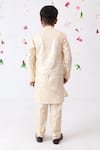 Shop_JILMIL DREAMWEAR_Off White Cotton Embroidered Ice Cream Sequin Nehru Jacket And Kurta Set _at_Aza_Fashions