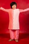 Buy_JILMIL DREAMWEAR_Pink Cotton, Silk Embroidery Printed Chikankari Kurta And Pant Set _at_Aza_Fashions