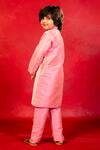 Shop_JILMIL DREAMWEAR_Pink Cotton, Silk Embroidery Printed Chikankari Kurta And Pant Set _at_Aza_Fashions