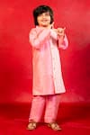 Buy_JILMIL DREAMWEAR_Pink Cotton, Silk Embroidery Printed Chikankari Kurta And Pant Set _Online_at_Aza_Fashions