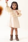 Buy_JILMIL DREAMWEAR_Off White Cotton Stripe Pattern Dress _at_Aza_Fashions
