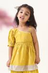 JILMIL DREAMWEAR_Yellow Cotton Embroidery Kurta And Pyjama Set _Online_at_Aza_Fashions