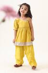 Buy_JILMIL DREAMWEAR_Yellow Cotton Embroidery Kurta And Pyjama Set _Online_at_Aza_Fashions