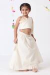Buy_JILMIL DREAMWEAR_Off White Cotton One Side Sleeve Blouse And Lehenga Set_at_Aza_Fashions