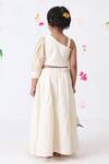 Shop_JILMIL DREAMWEAR_Off White Cotton One Side Sleeve Blouse And Lehenga Set_at_Aza_Fashions