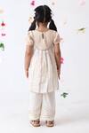 Shop_JILMIL DREAMWEAR_Off White Cotton Lace Stripe Pattern Kurta And Palazzo Set _at_Aza_Fashions