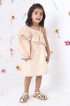 Buy_JILMIL DREAMWEAR_Off White Cotton Ruffles One Side Sleeve Dress _at_Aza_Fashions
