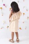 Shop_JILMIL DREAMWEAR_Off White Cotton Ruffles One Side Sleeve Dress _at_Aza_Fashions