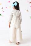 Shop_JILMIL DREAMWEAR_Off White Cotton Stripe Pattern Overcoat And Palazzo Set _at_Aza_Fashions