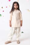 Buy_JILMIL DREAMWEAR_Off White Cotton Stripe Pattern Kurta And Patiala Set _at_Aza_Fashions
